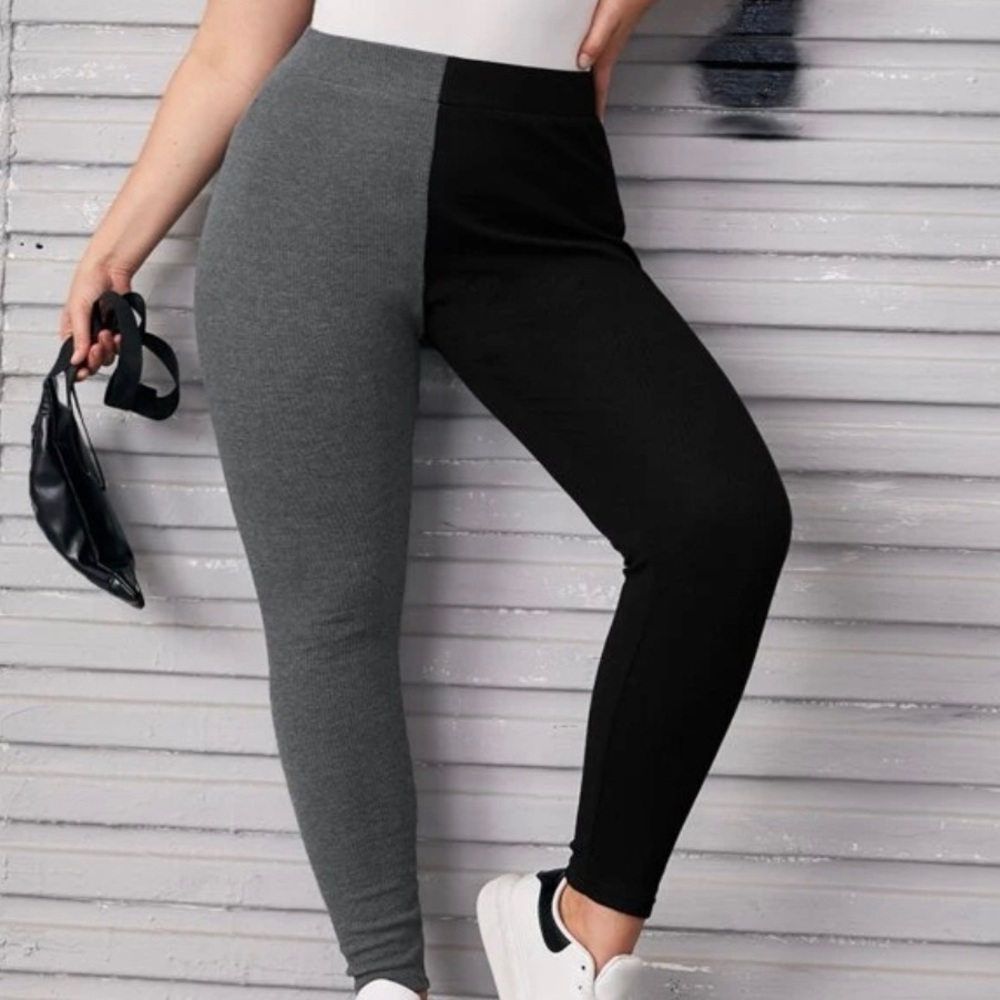 NWOT SHEIN Color Block Two Tone Leggings Plus 3X